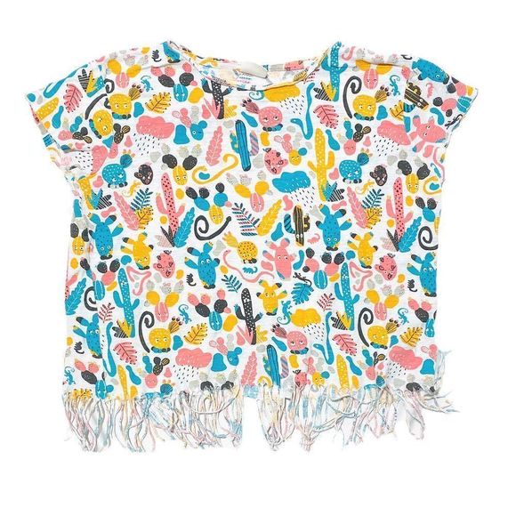 Zara Other - 𝅺Zara Desert Print Fringe Tee